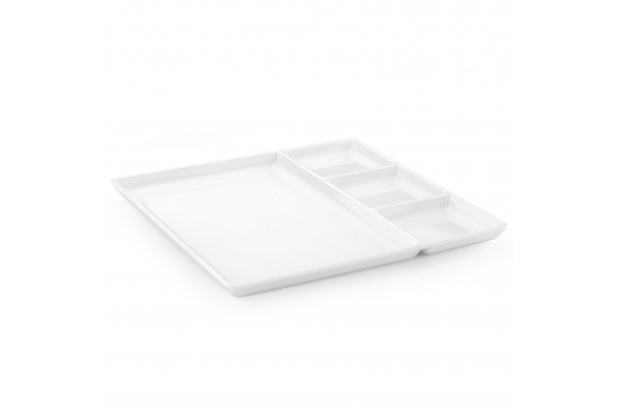 Porelin Four Compartments Square Breakfast Plate